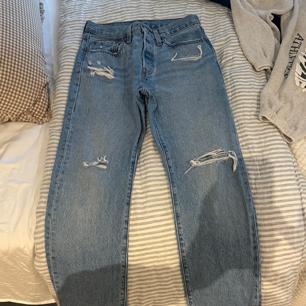 Levi's Women's Blue Distressed Slim Jeans